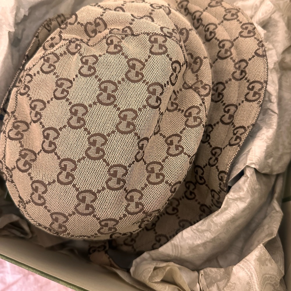 Gucci Tan and Brown Monogram Shoulder Bag